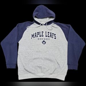 Toronto Maple Leafs Hockey Hoodie Grey Blue Pullover NHL Mens Medium